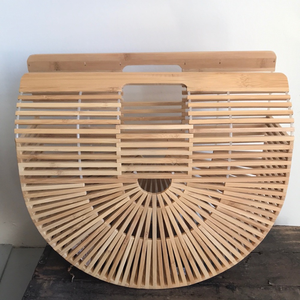 Bamboo half moon shape bag